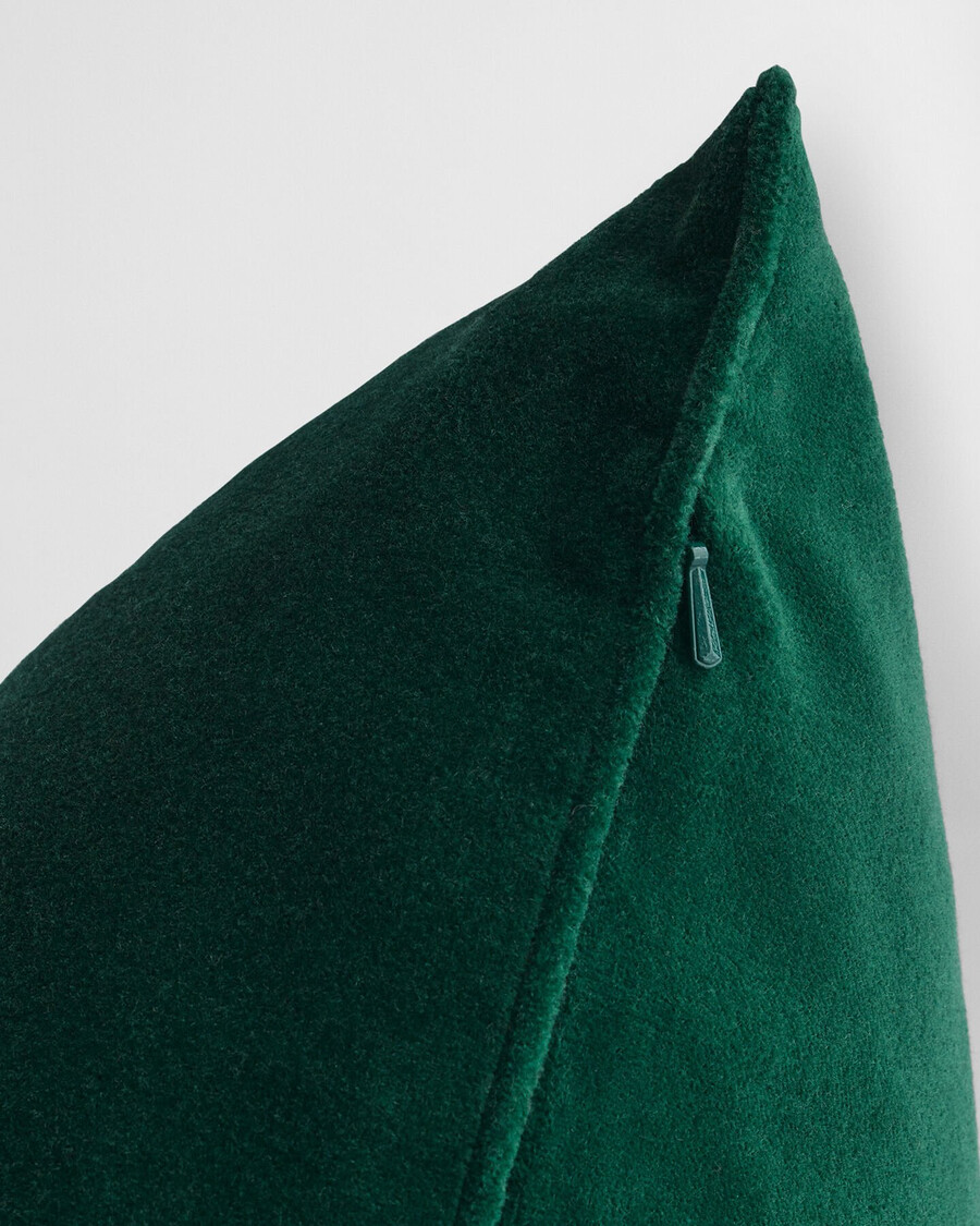 velvet cushion - tartan green