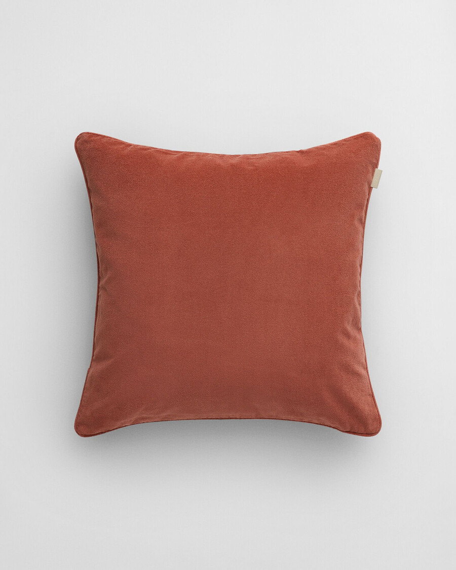 velvet cushion - faded brick
