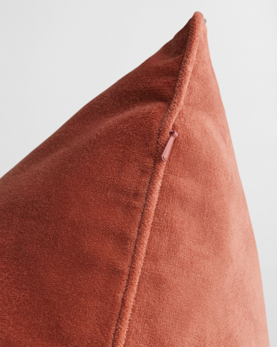 velvet cushion - faded brick