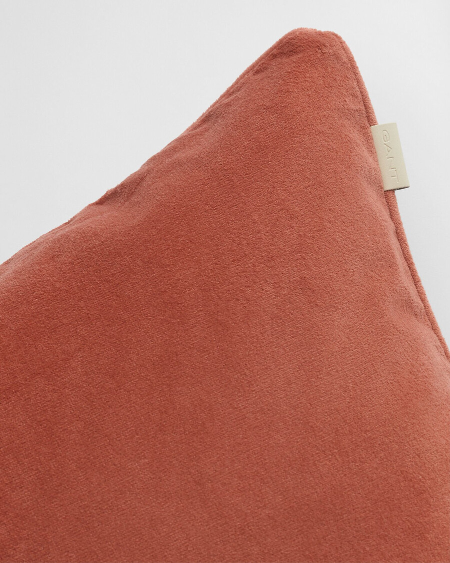 velvet cushion - faded brick