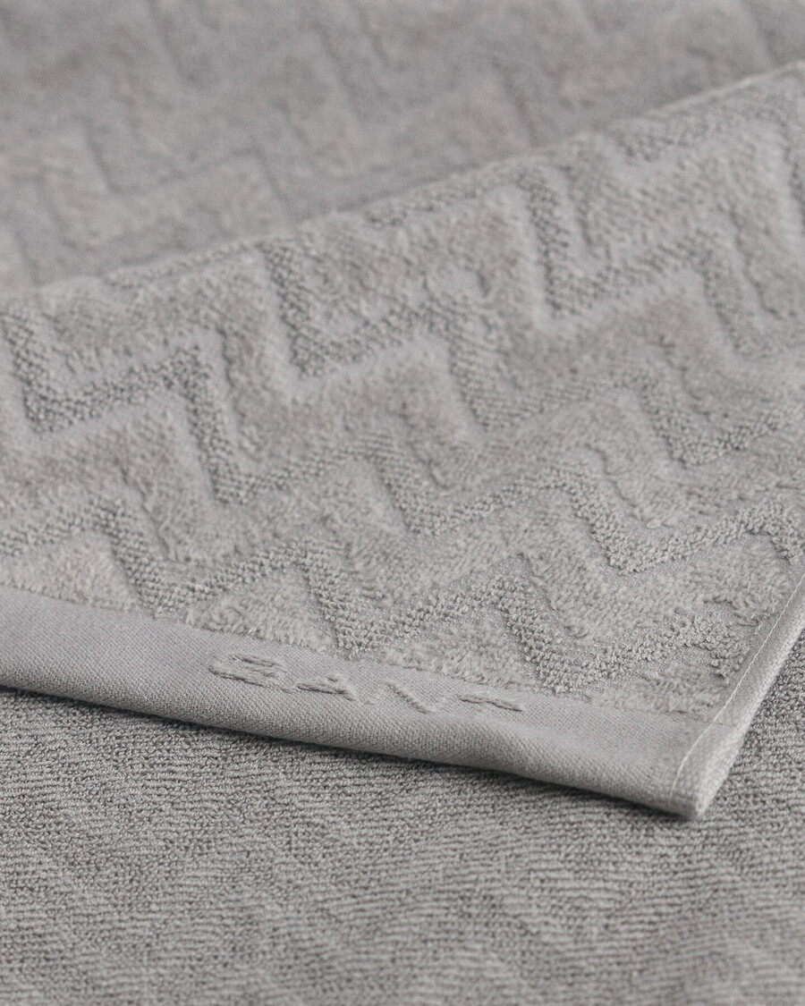 jacquard herringbone towel 50x70 - concrete grey