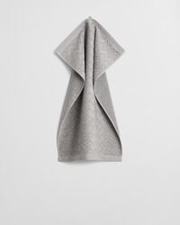 jacquard herringbone towel 50x70 - concrete grey