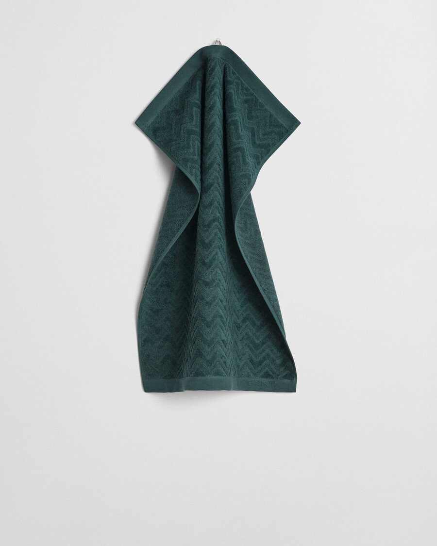 jacquard herringbone towel 50x70 - tartan green