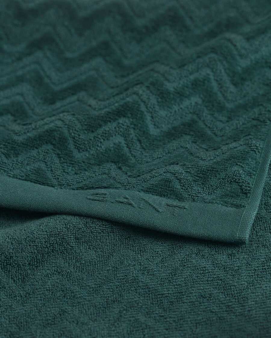 jacquard herringbone towel 50x70 - tartan green