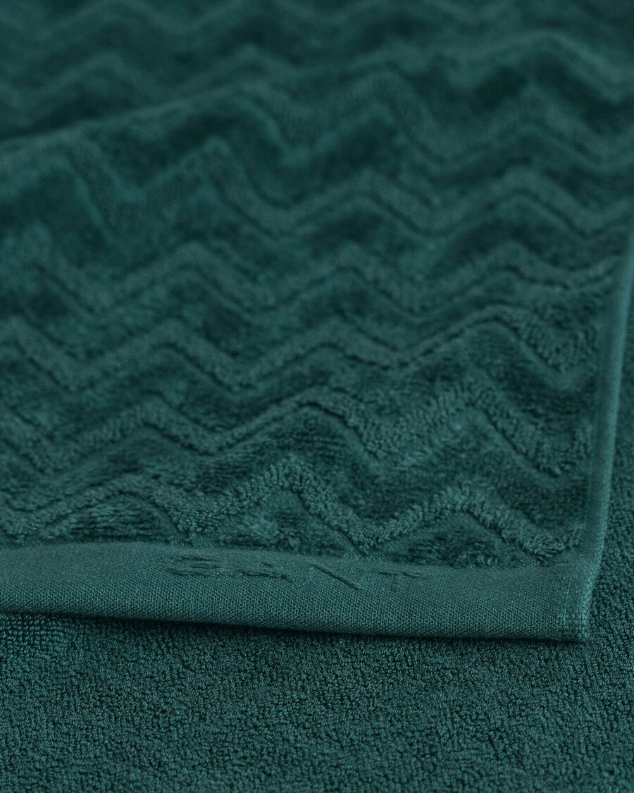 jacquard herringbone towel 70x140 - tartan green