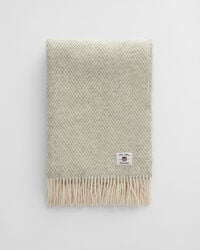 herringbone wool throw - light grey