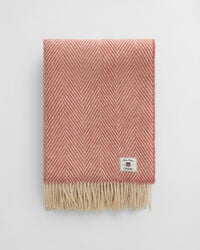 herringbone wool throw - faded brick