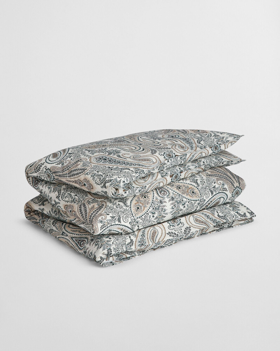 key west paisley single duvet - tartan green