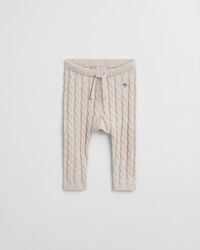 baby shield cotton cable leggings - light beige melange