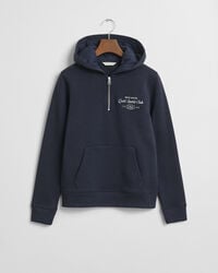 teen girls sports club graphic halfzip hoodie - evening blue