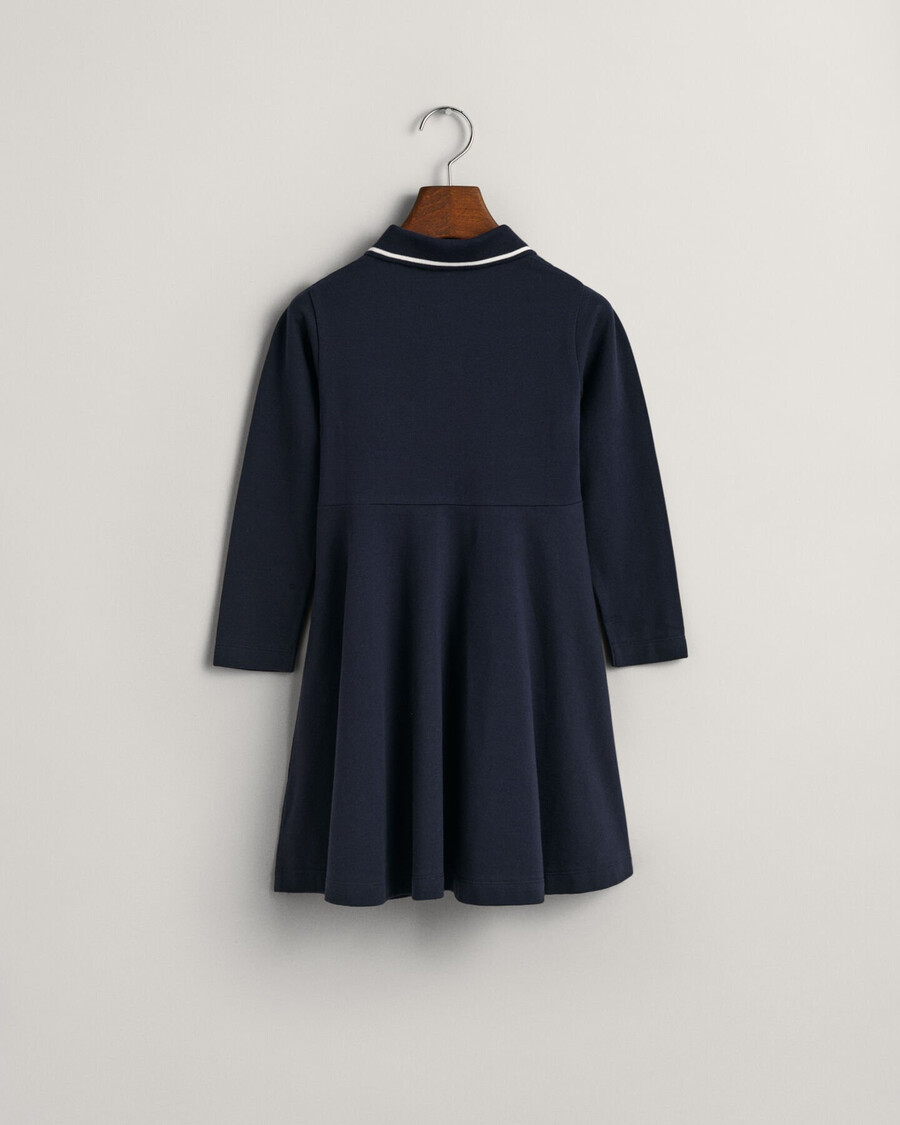 girls piqué spin dress - evening blue