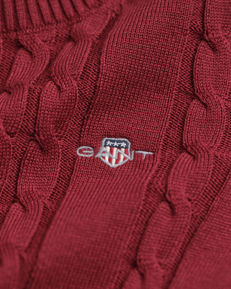 girls cotton cable knit dress - plumped red