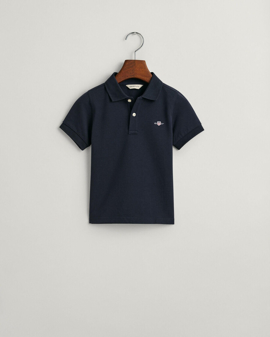 kids shield piqué polo shirt - evening blue