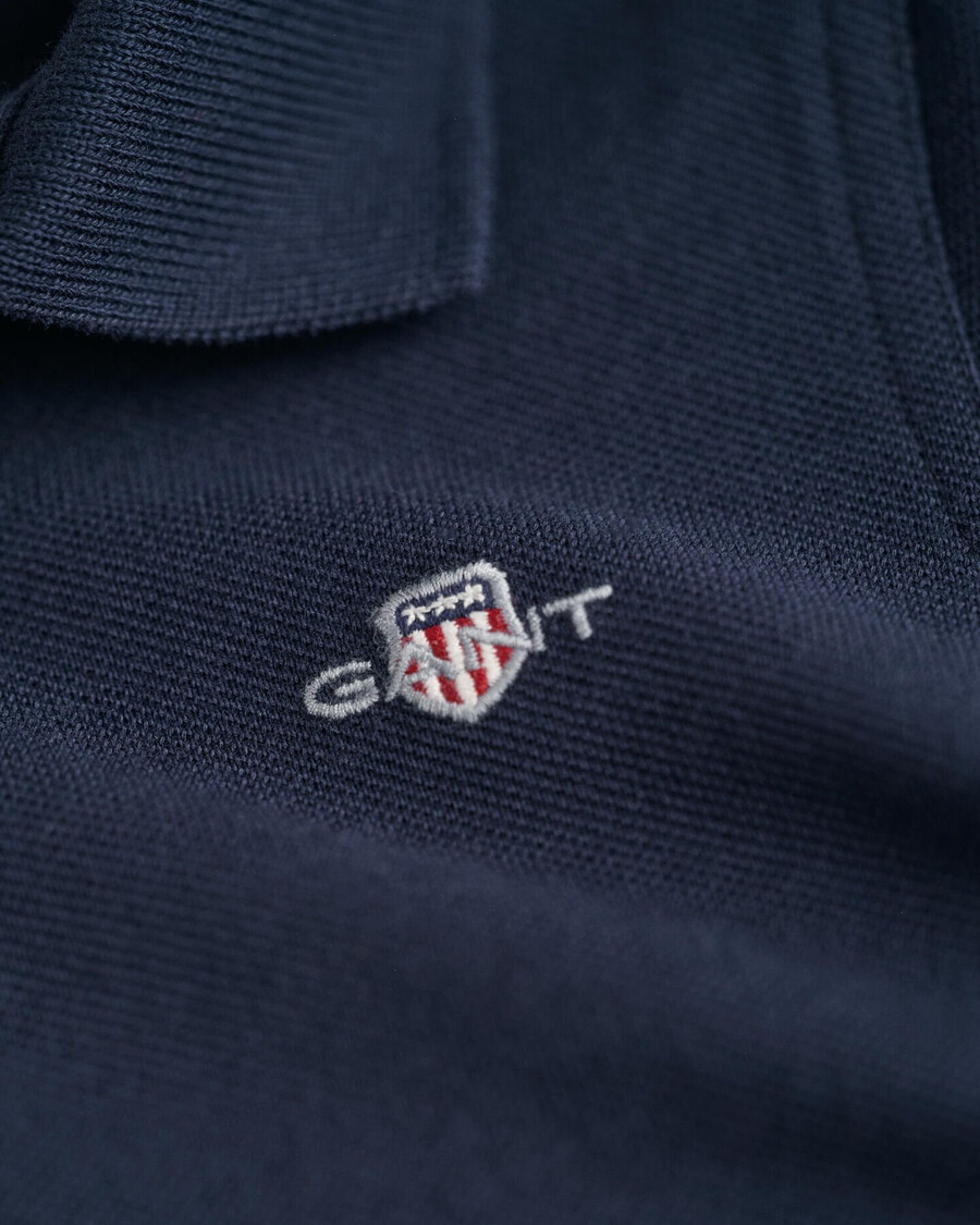 kids shield piqué polo shirt - evening blue