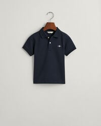 kids shield piqué polo shirt - evening blue
