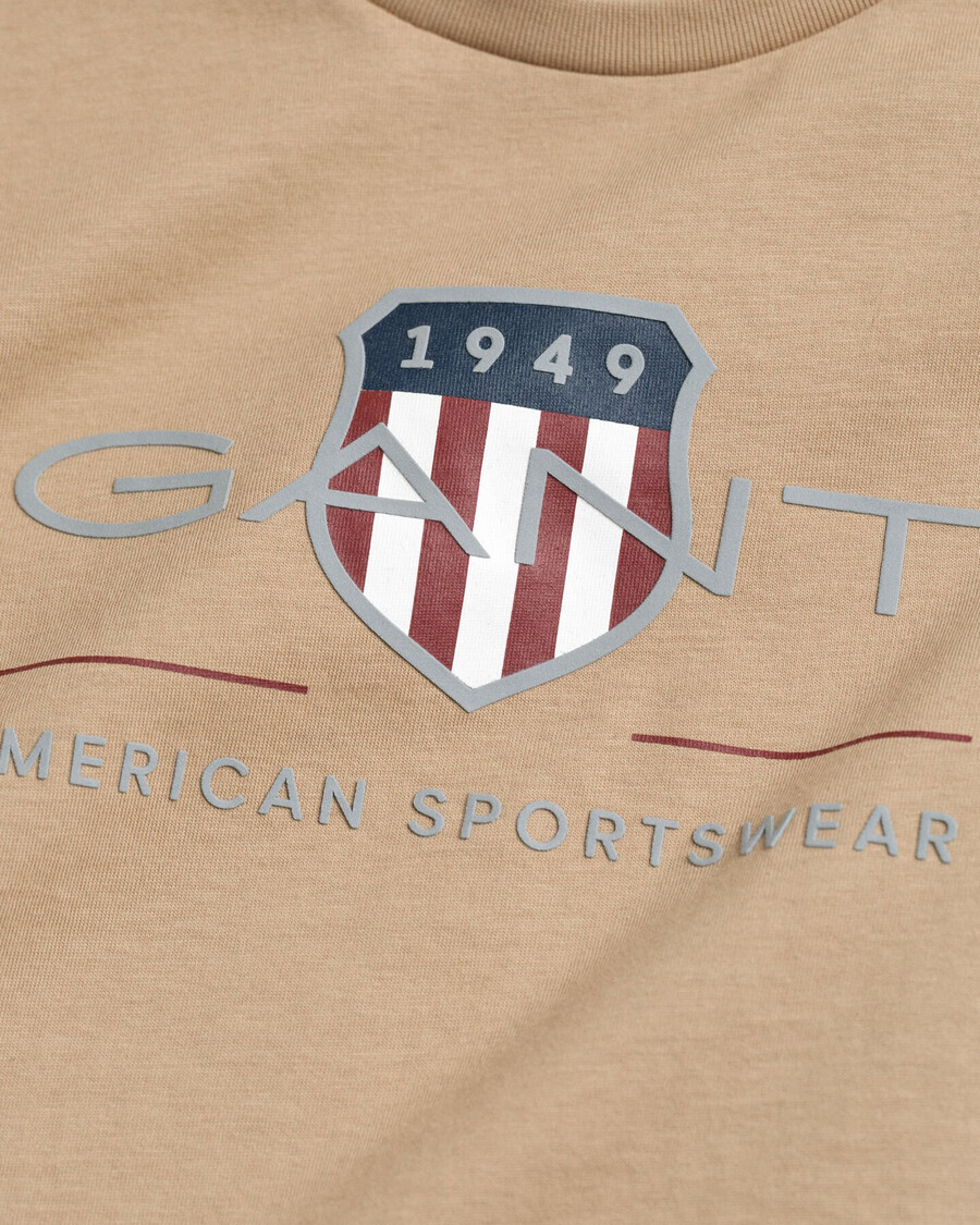 kids archive shield long sleeve tshirt - dark khaki