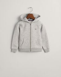 kids shield zip hoodie - light grey melange