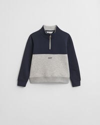 kids color blocked halfzip sweatshirt - light grey melange