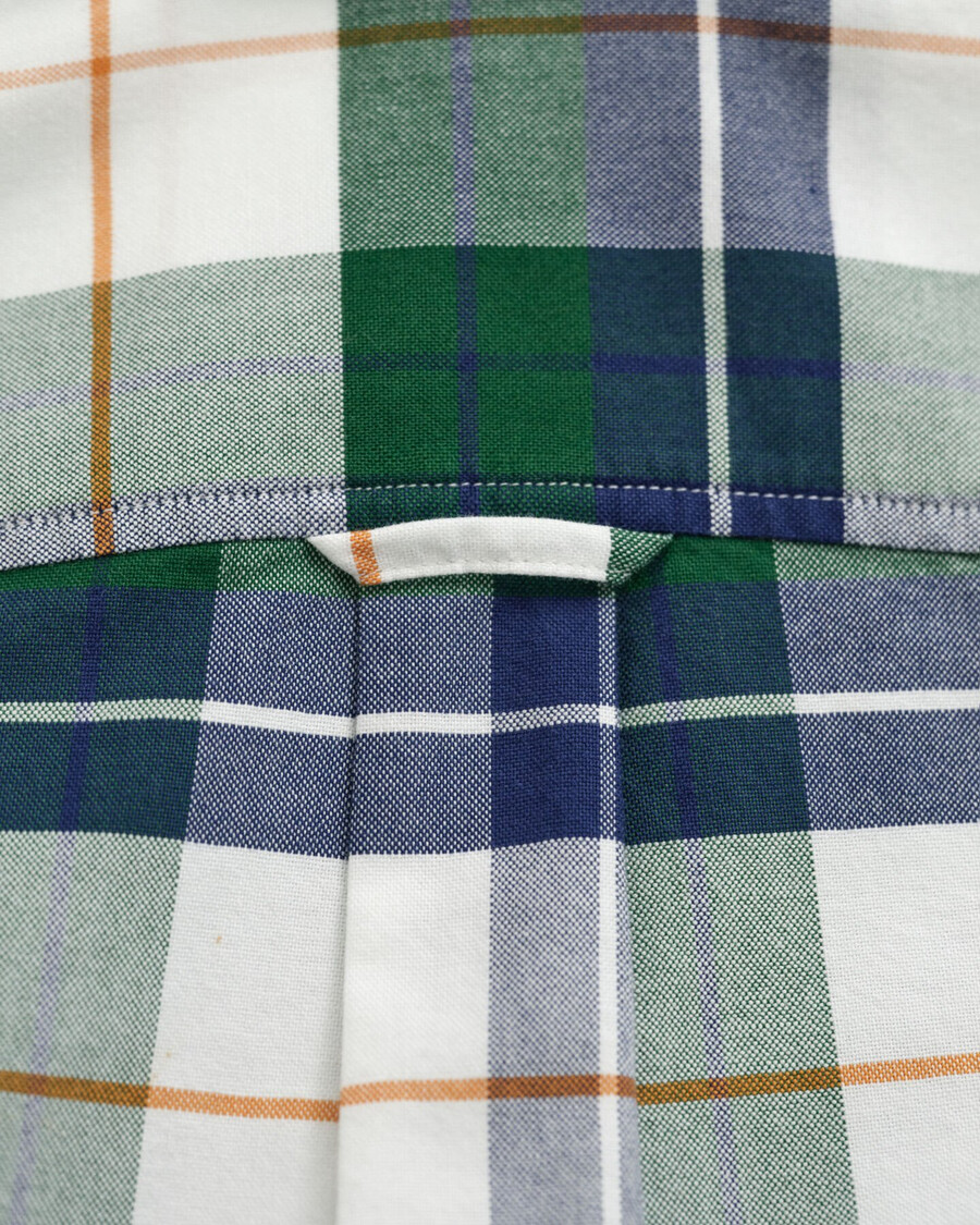 kids shield checked oxford shirt - forest green