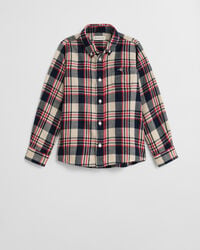 kids checked flannel shirt - ruby red