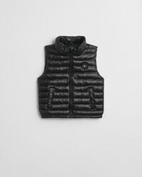 kids shiny lightweight padded down vest - black