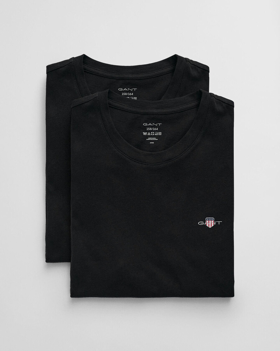 teens 2pack crew neck tshirts - black