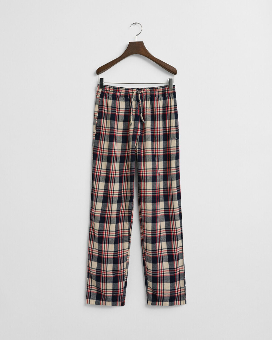 teens checked flannel pajama pants - ruby red