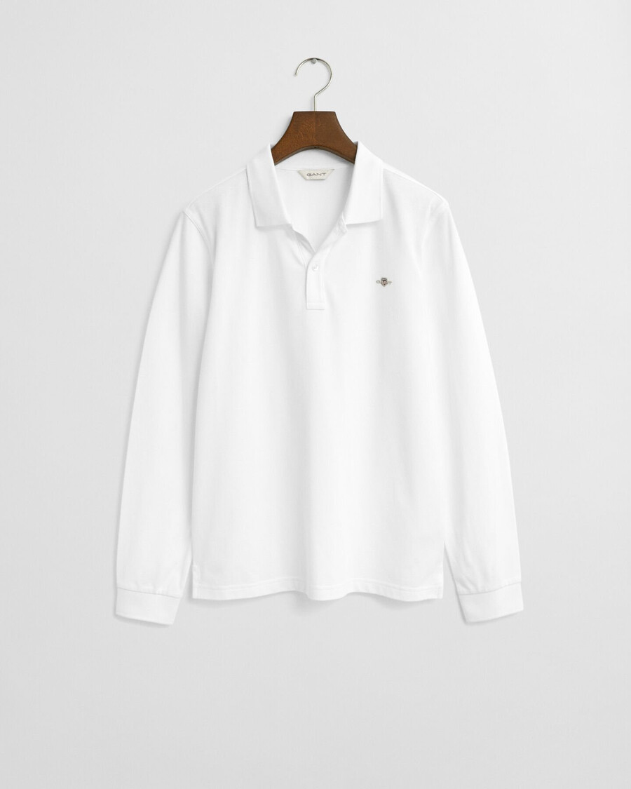 teens shield piqué rugger - white