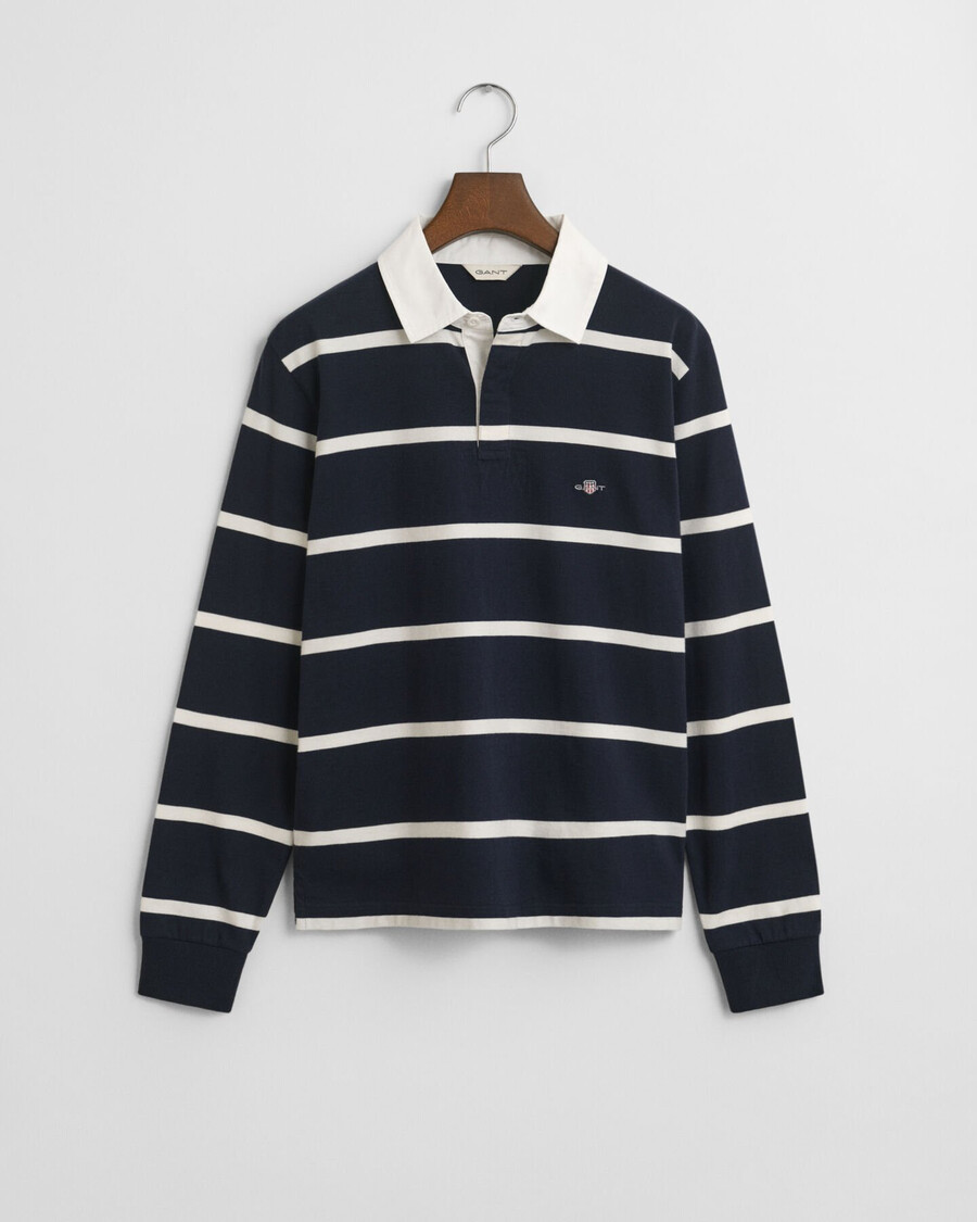 teens shield striped rugger - evening blue