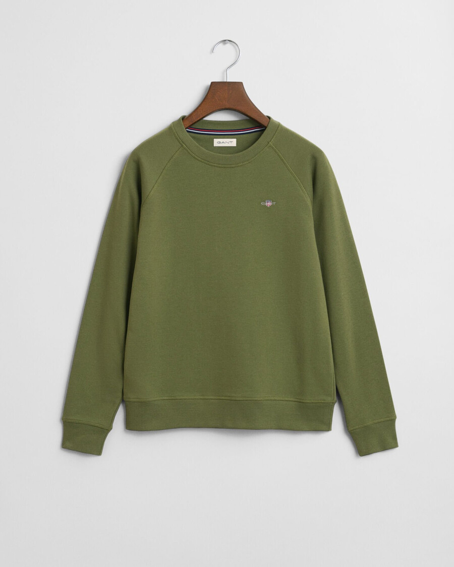 teens shield crew neck sweatshirt - olive green