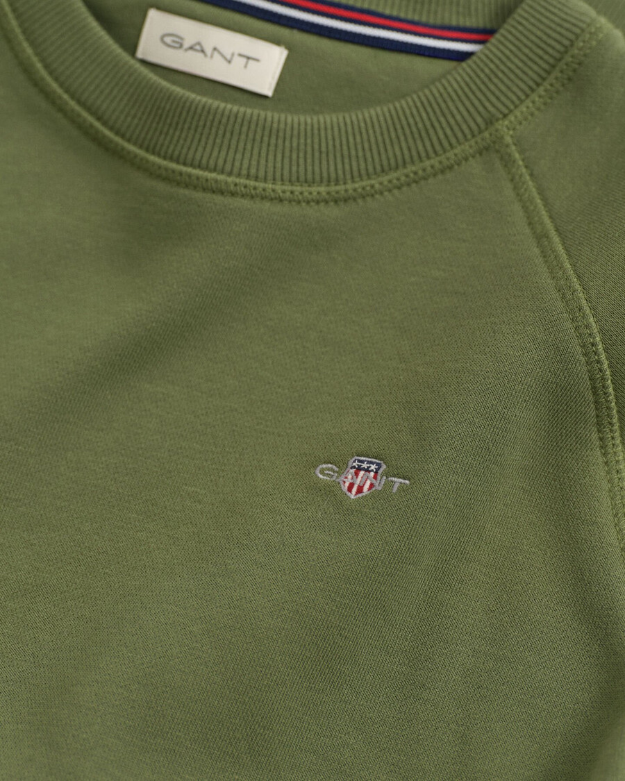 teens shield crew neck sweatshirt - olive green