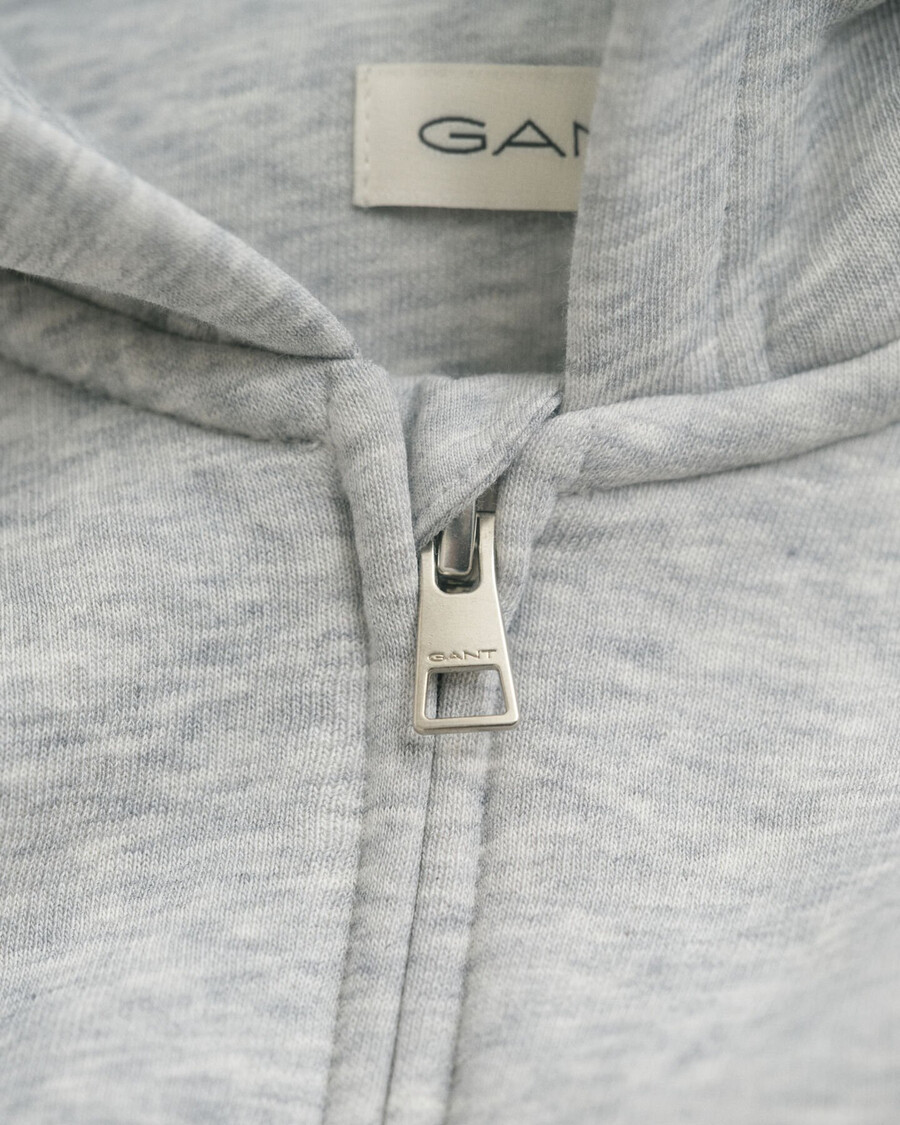 teens shield zip hoodie - light grey melange