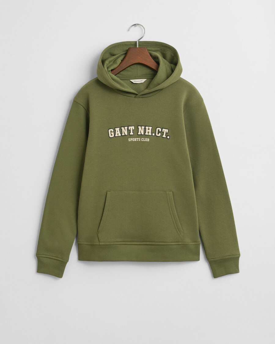 teens graphic hoodie - olive green