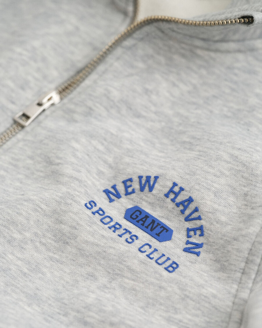 teens graphic halfzip sweatshirt - light grey melange