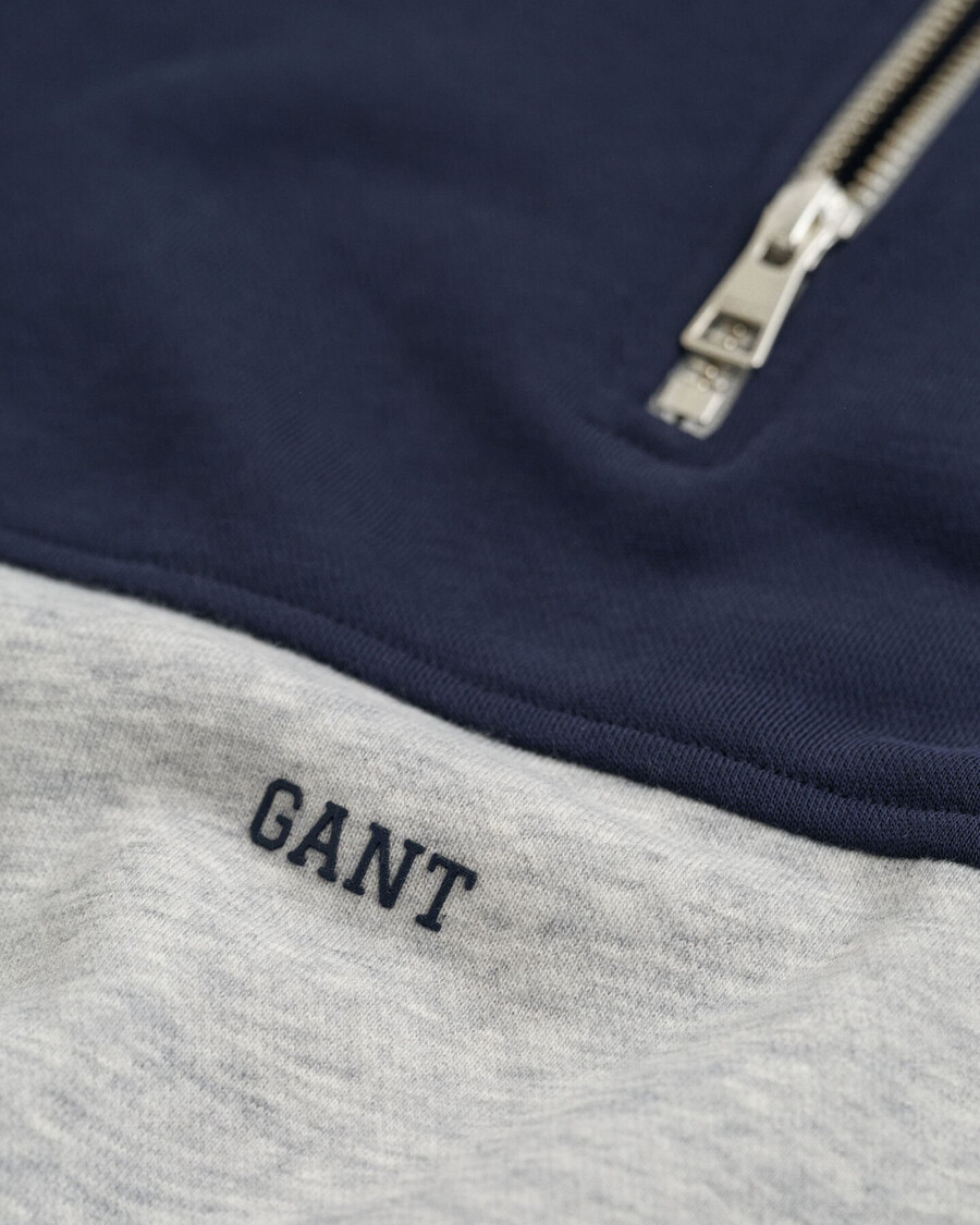teens blocked halfzip sweatshirt - light grey melange