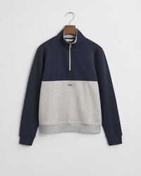 teens blocked halfzip sweatshirt - light grey melange