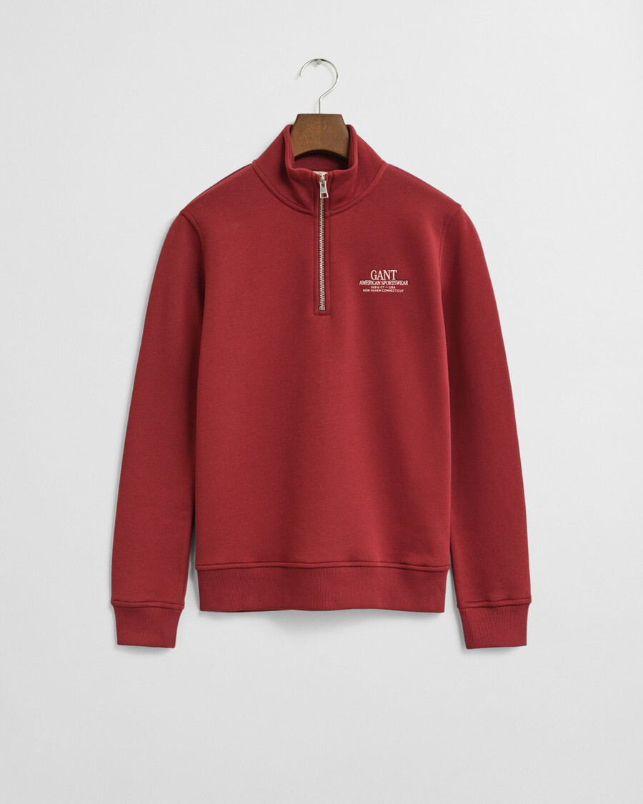 teens graphic halfzip sweatshirt - plumped red