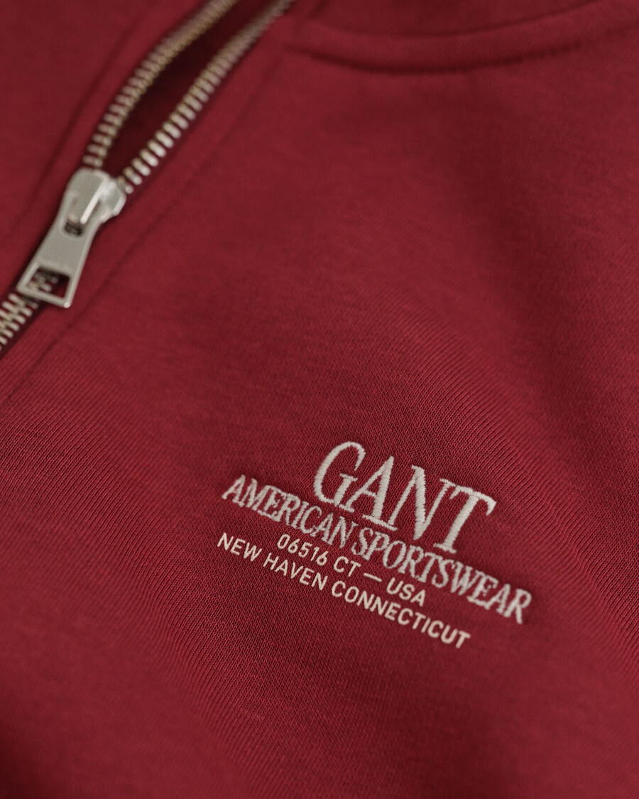 teens graphic halfzip sweatshirt - plumped red