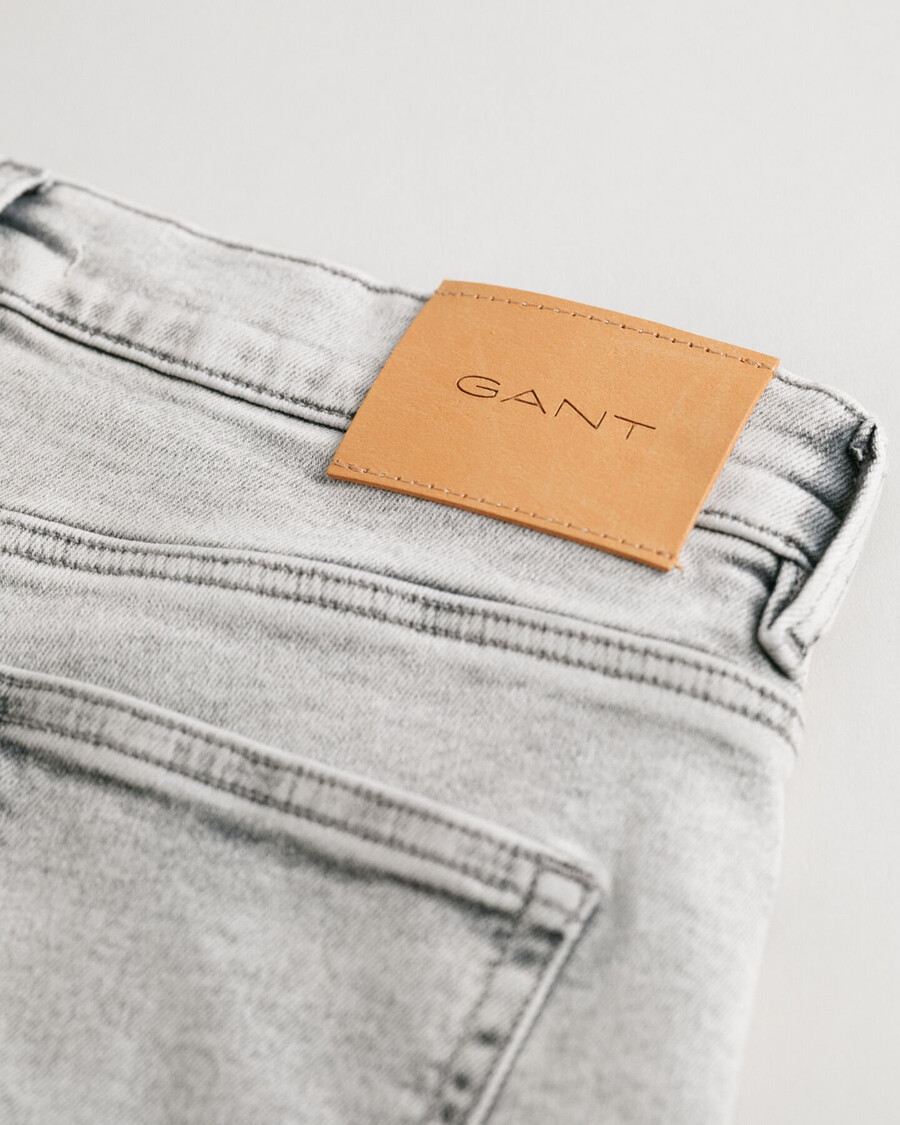 teen boys slim fit jeans - grey worn in