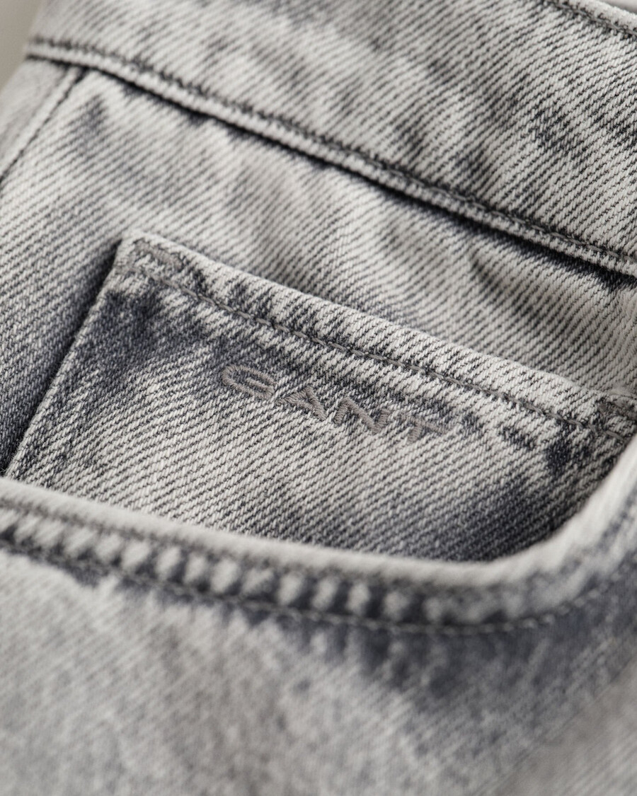 teen boys relaxed fit jeans - grey worn in