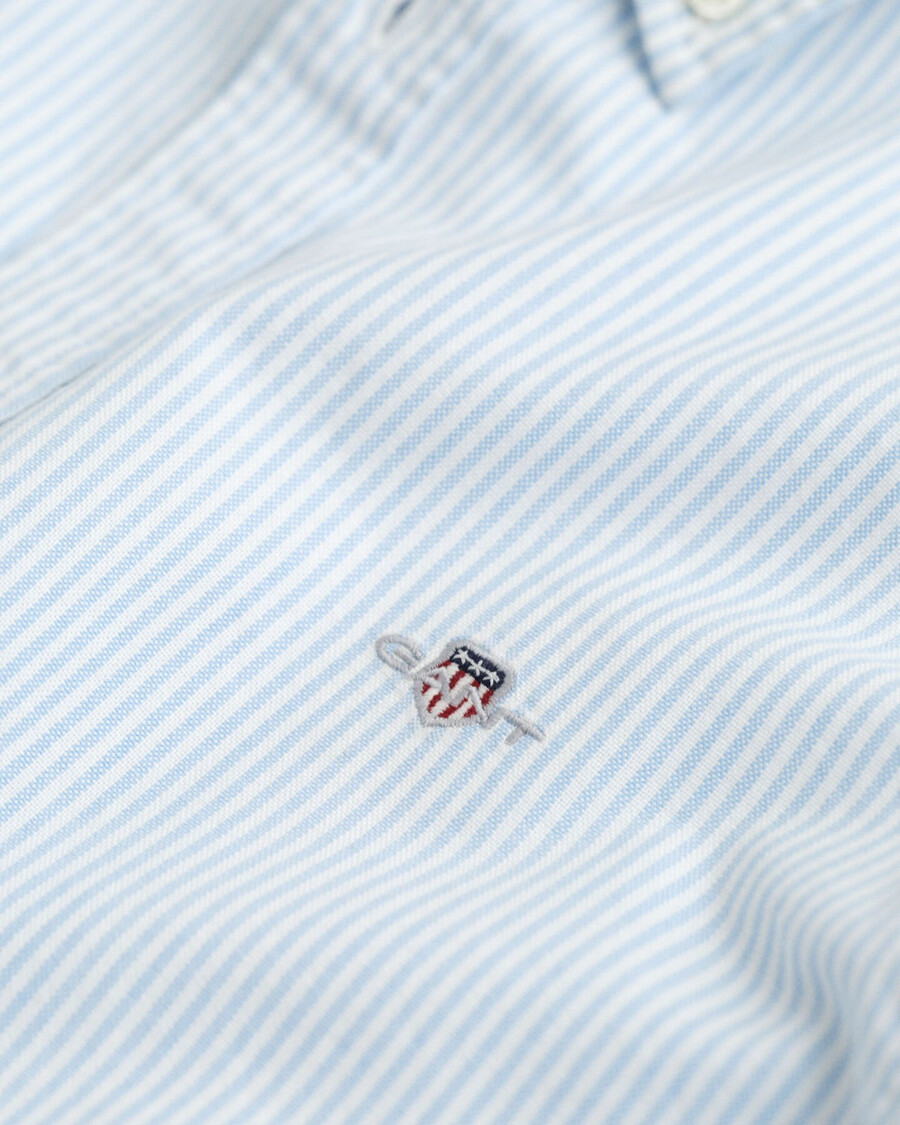 teens striped oxford shirt - capri blue