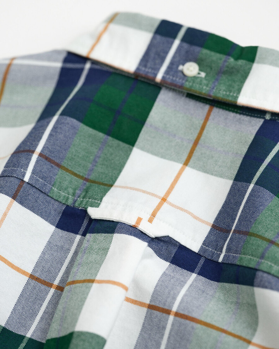 teens checked oxford shirt - forest green