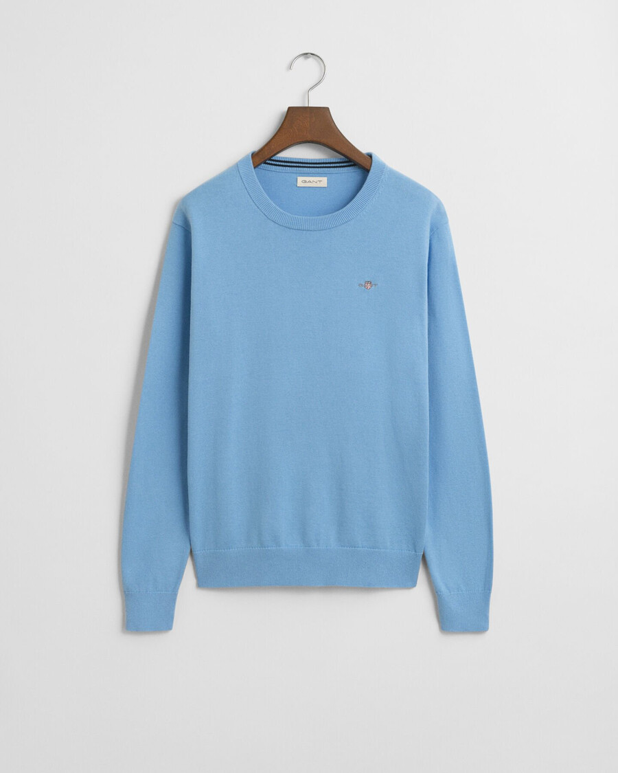 teens shield classic cotton crew neck sweater - dream blue