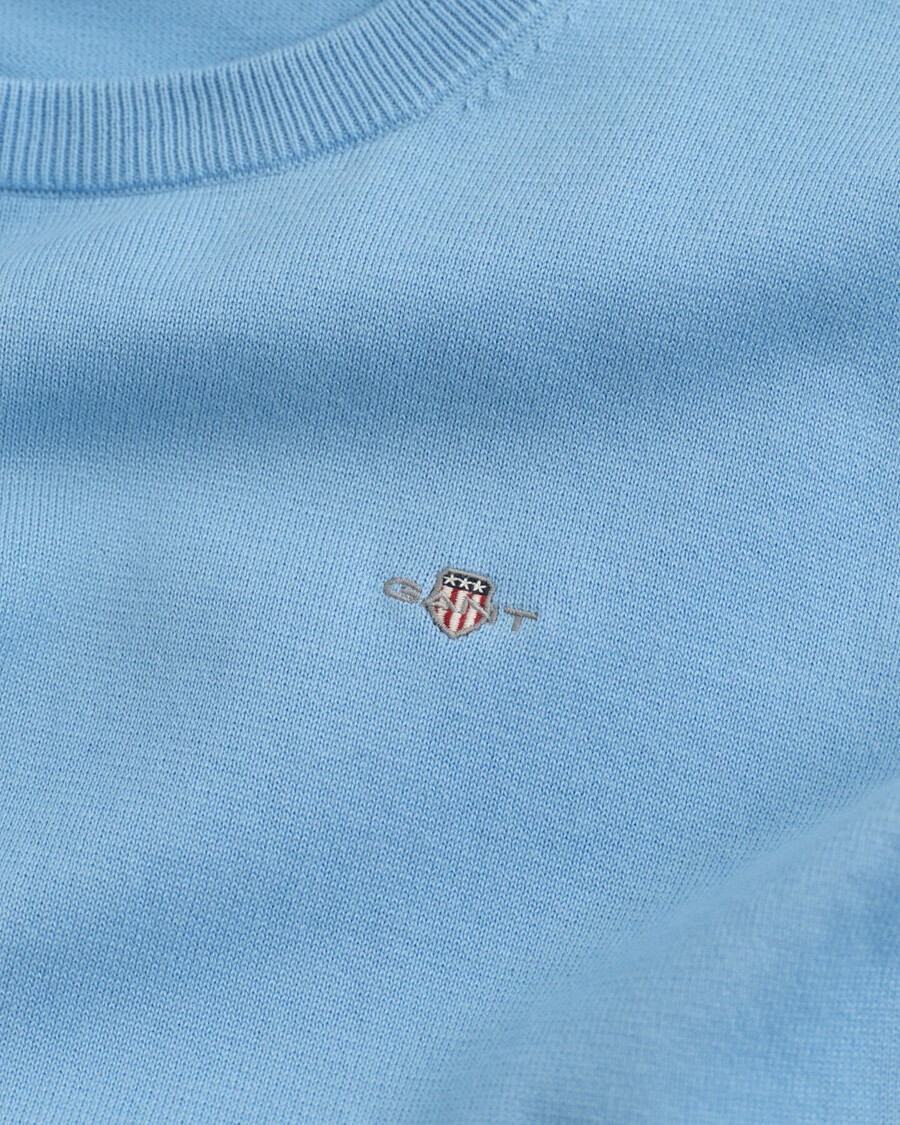 teens shield classic cotton crew neck sweater - dream blue