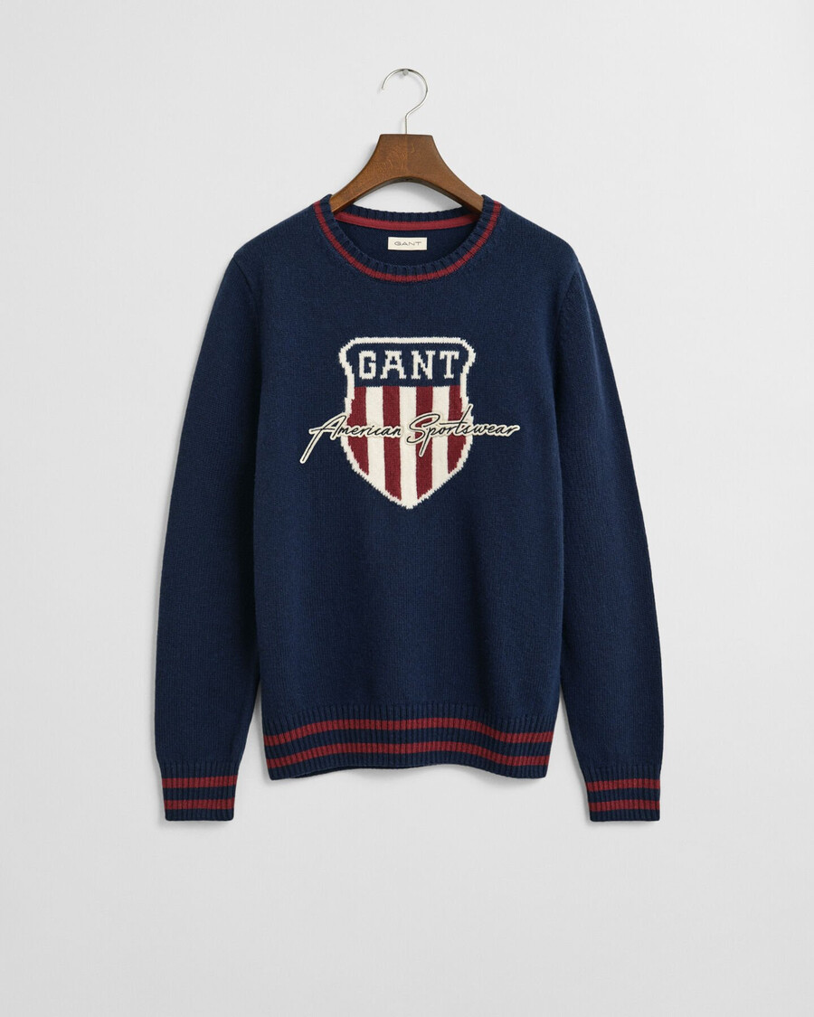 teens graphic knitted sweater - evening blue