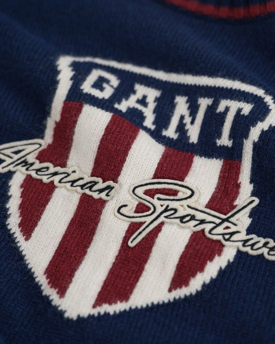 teens graphic knitted sweater - evening blue
