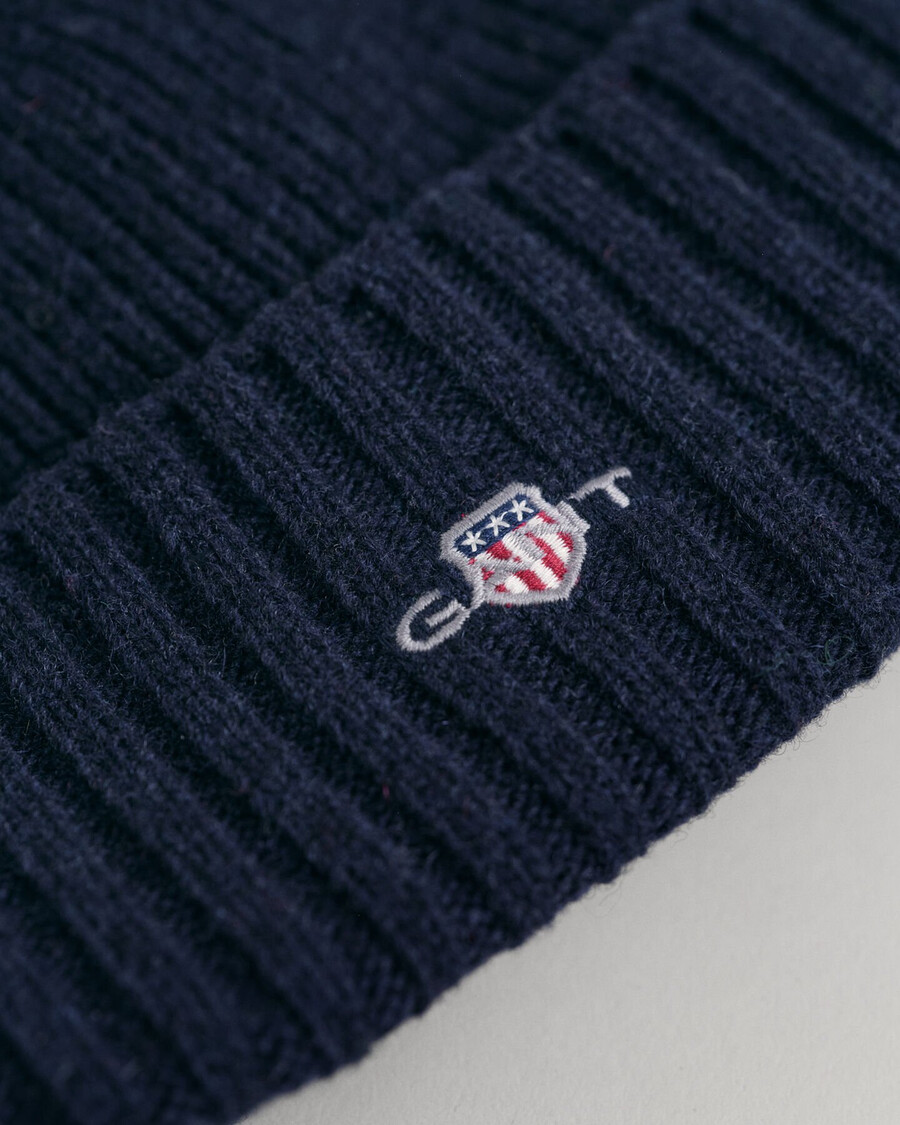 teens shield wool beanie - evening blue