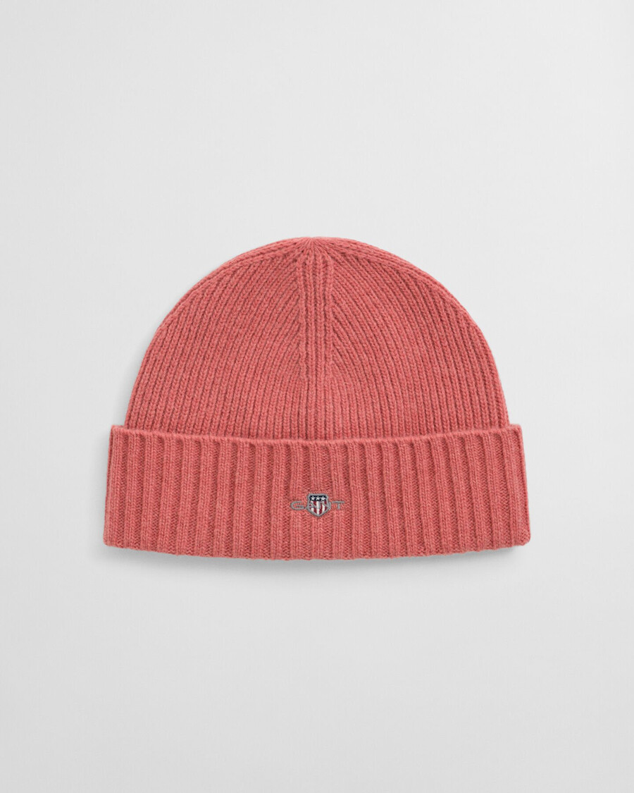 teens shield wool beanie - faded brick
