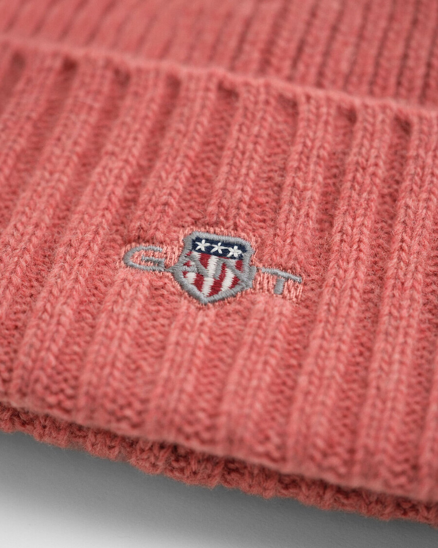 teens shield wool beanie - faded brick