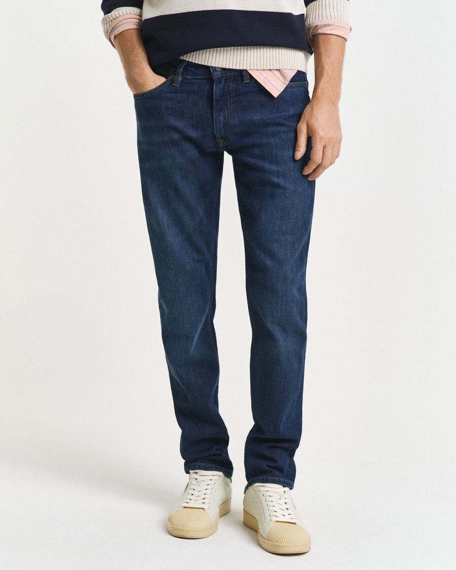 slim fit jeans - dark blue worn in